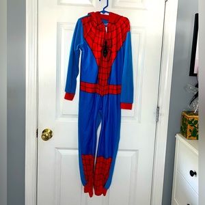 Marvel Spiderman one piece set with hood kids size 8 NWOT